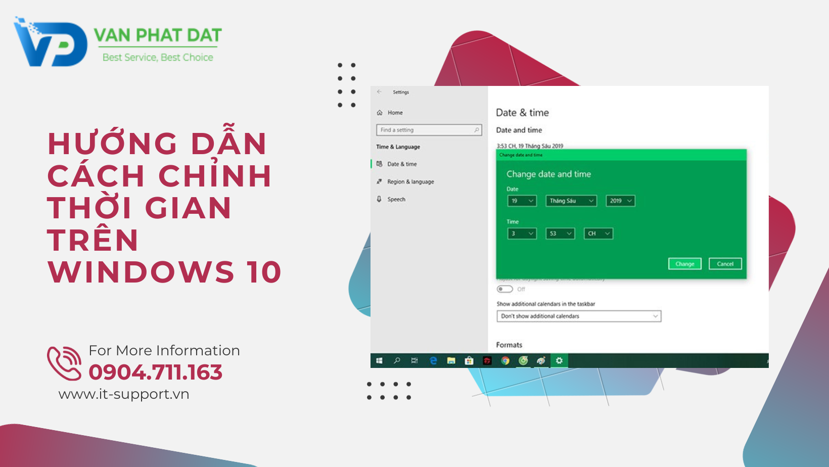 HƯỚNG DẪN CÁCH CHỈNH THỜI GIAN TRÊN WINDOWS 10