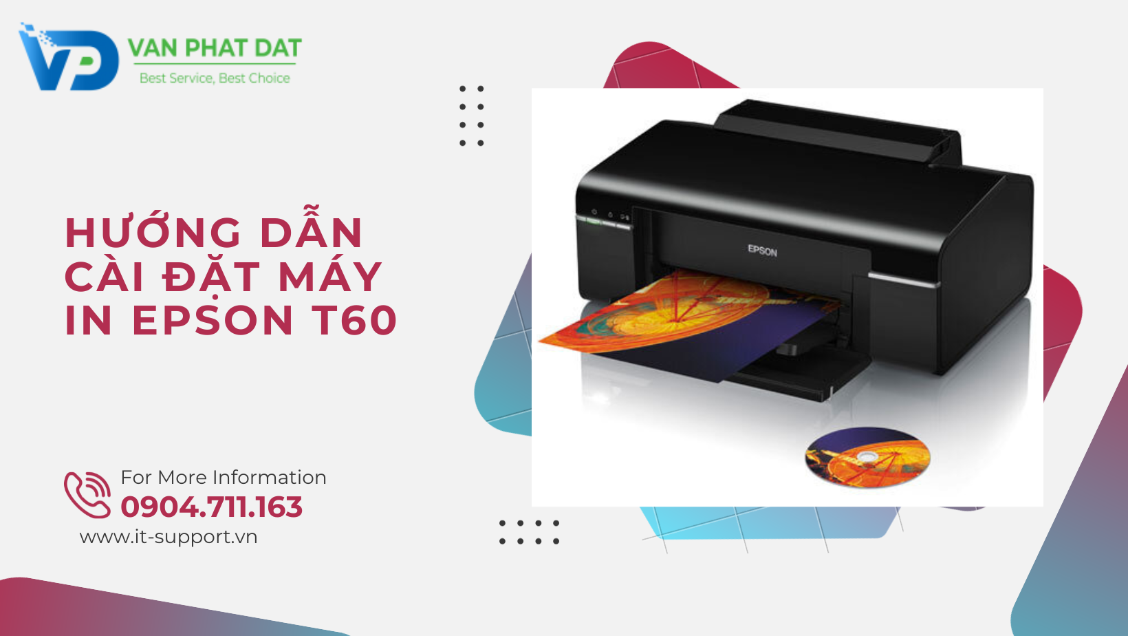 HƯỚNG DẪN CÀI ĐẶT MÁY IN EPSON T60