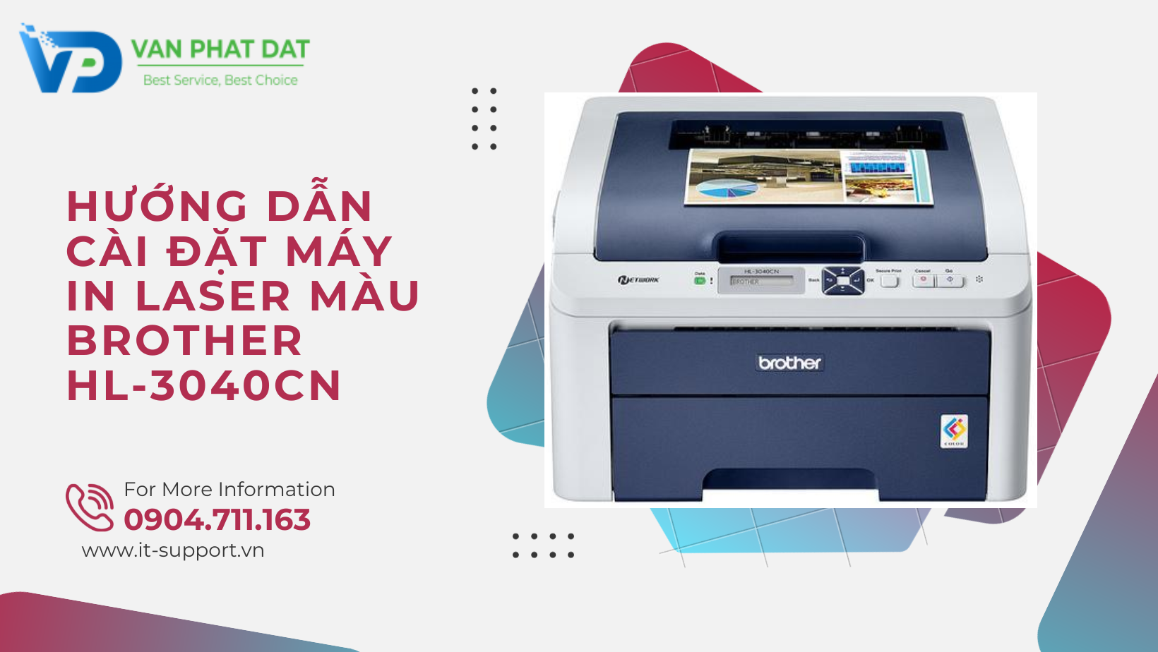 HƯỚNG DẪN CÀI ĐẶT MÁY IN LASER MÀU BROTHER HL-3040CN