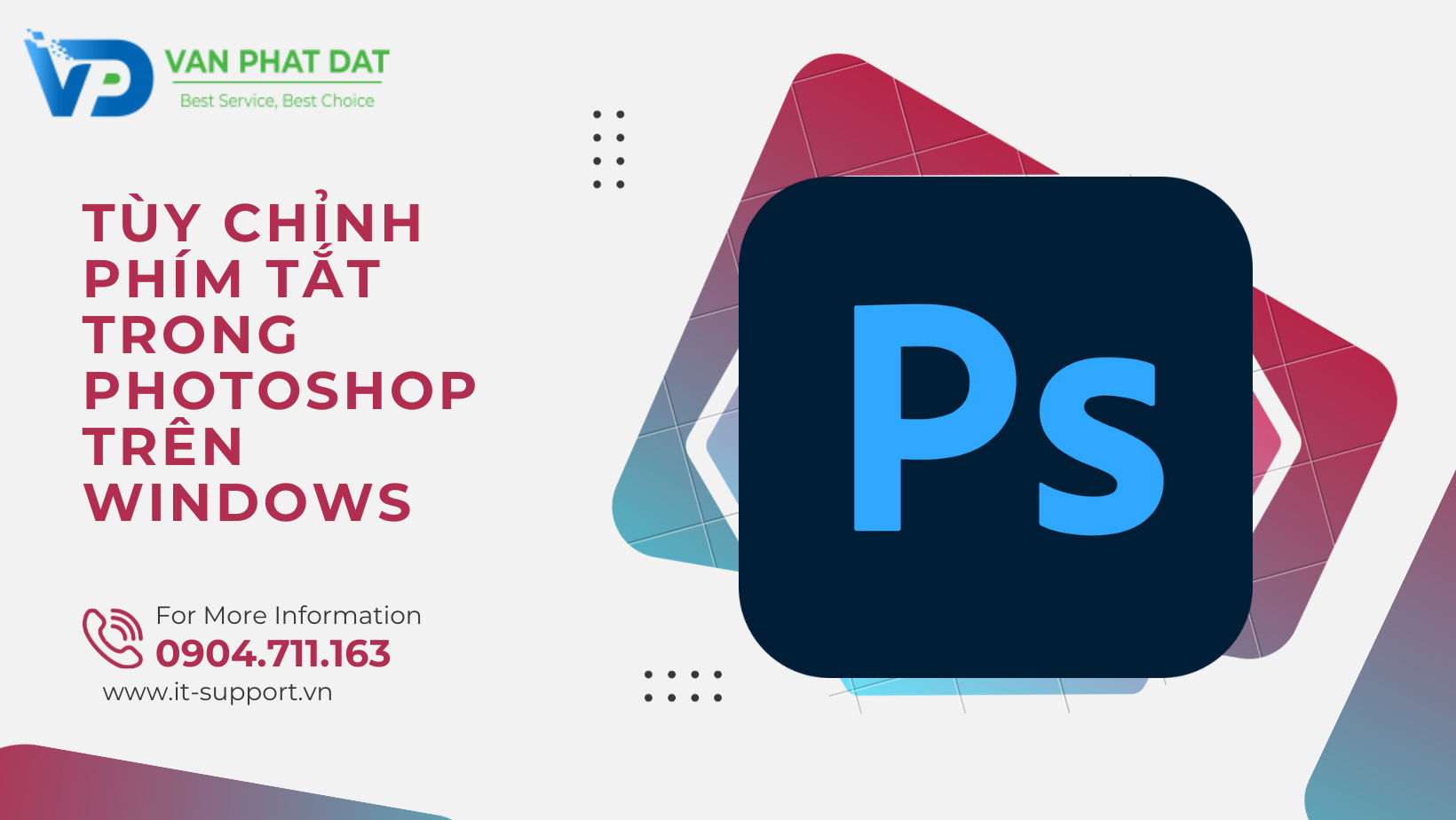 TÙY CHỈNH PHÍM TẮT TRONG PHOTOSHOP TRÊN WINDOWS